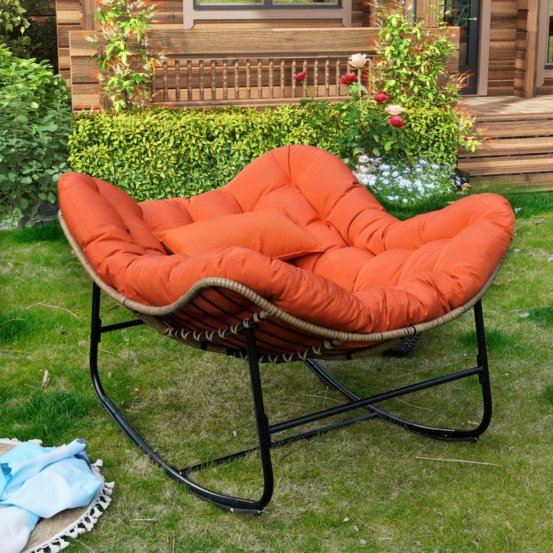 Papasan Chair Rocking Chair Orange HomeZeer Indoor Rocking Chair