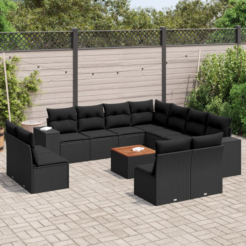  Garden Sofa Set Black