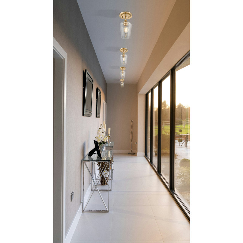 Joliet 5.5 inch Burnished Brass 1 Light Flush Mount