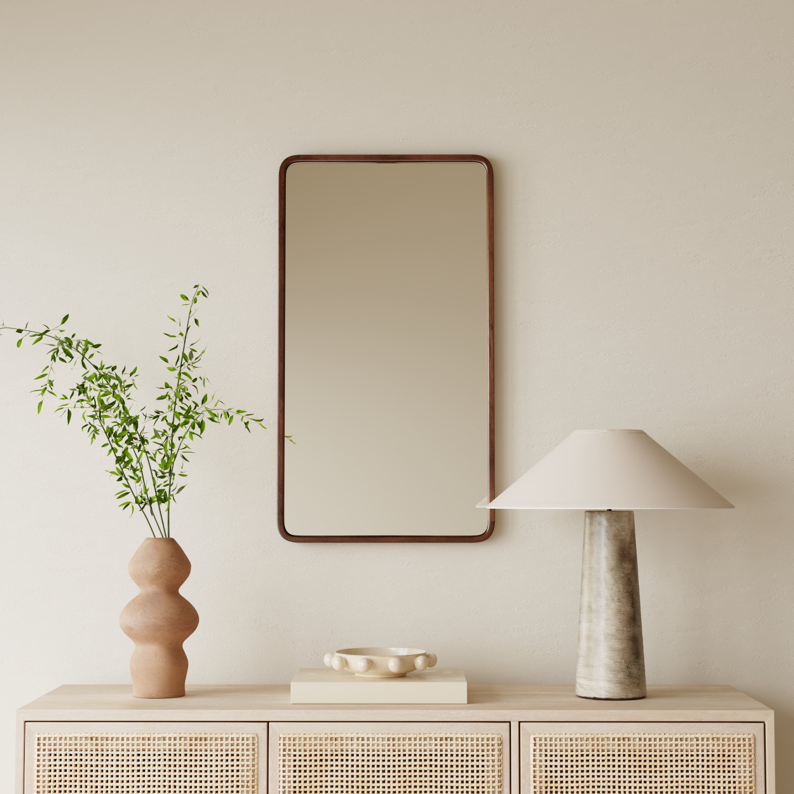 Sherman Accent Mirror, 36" x 20", Walnut Brown