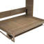 Lit escamotable double avec garde-robe, tiroirs et tablettes ouvertes