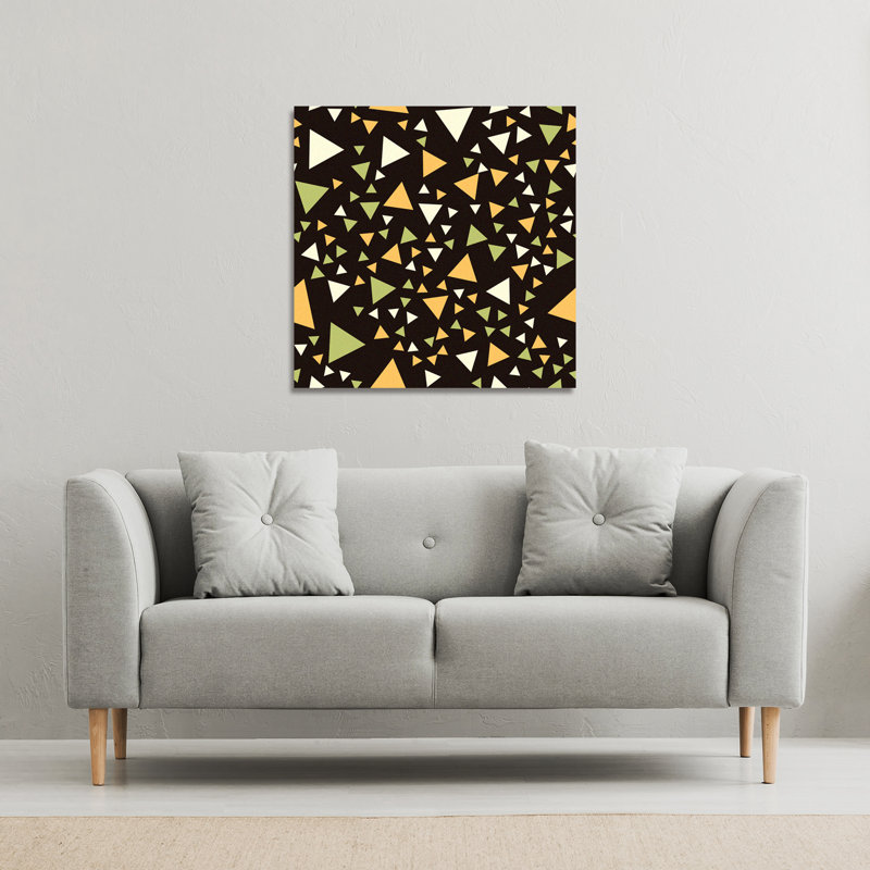 Yellow Green Triangles Canvas Print by Andrew Lee - Wrapped Canvas Print