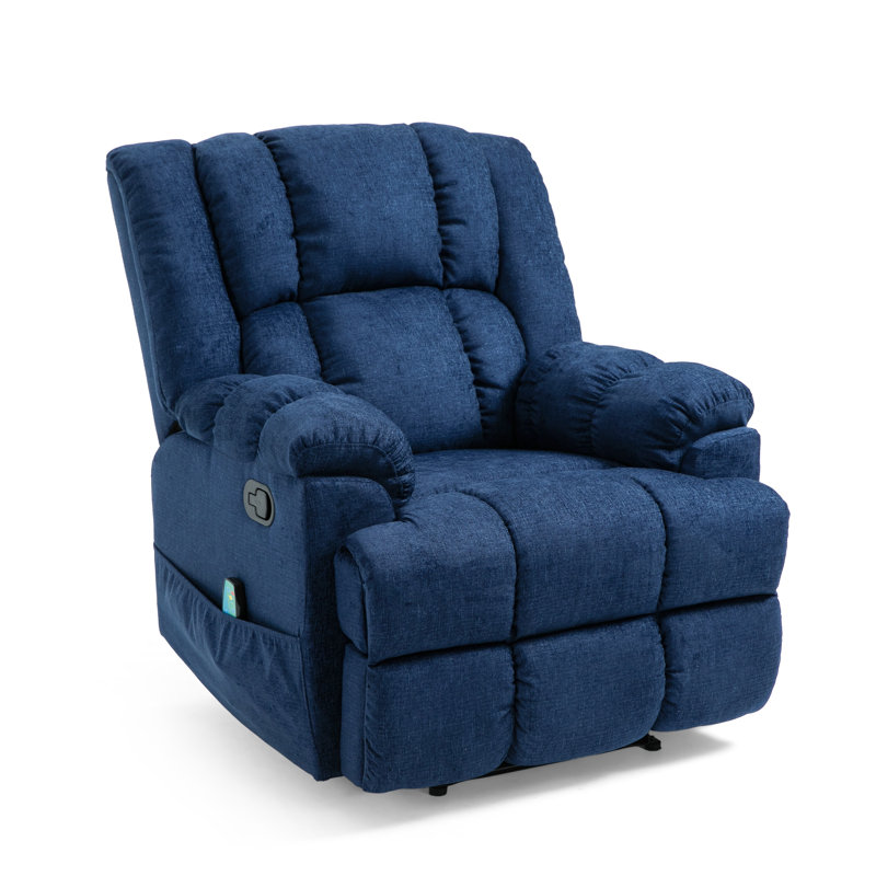 Fauteuil inclinable manuel standard avec masseur Esperanza, Polyester bleu marine