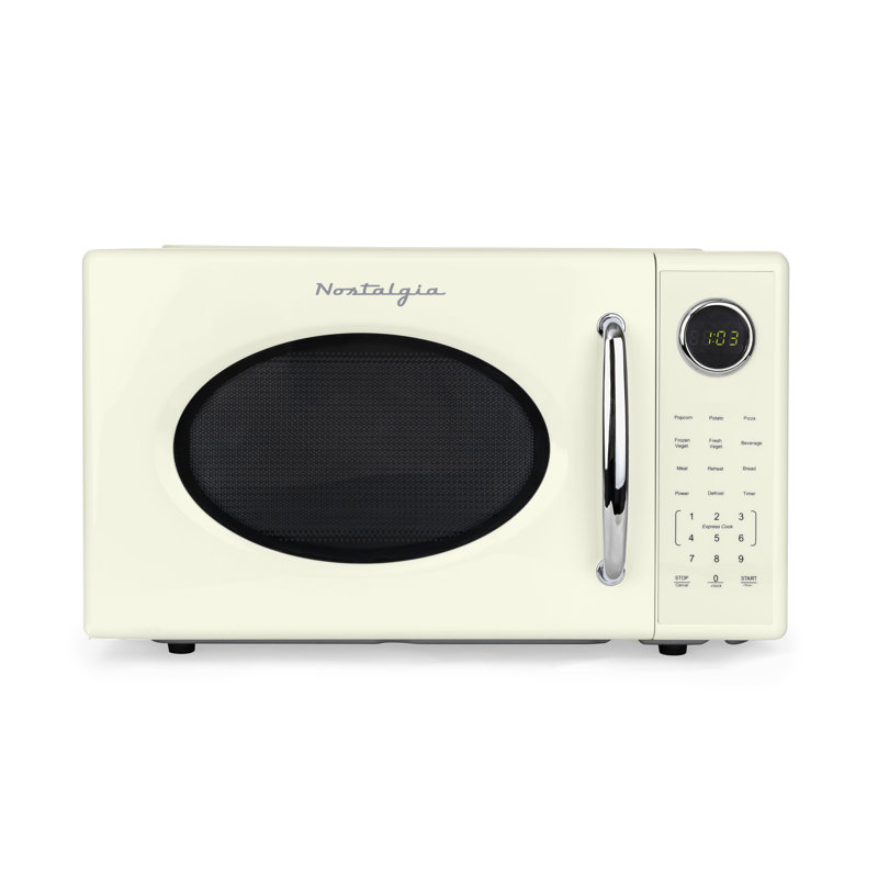 Retro 1.1 Cu Ft Countertop Microwave, Ivory, Cream