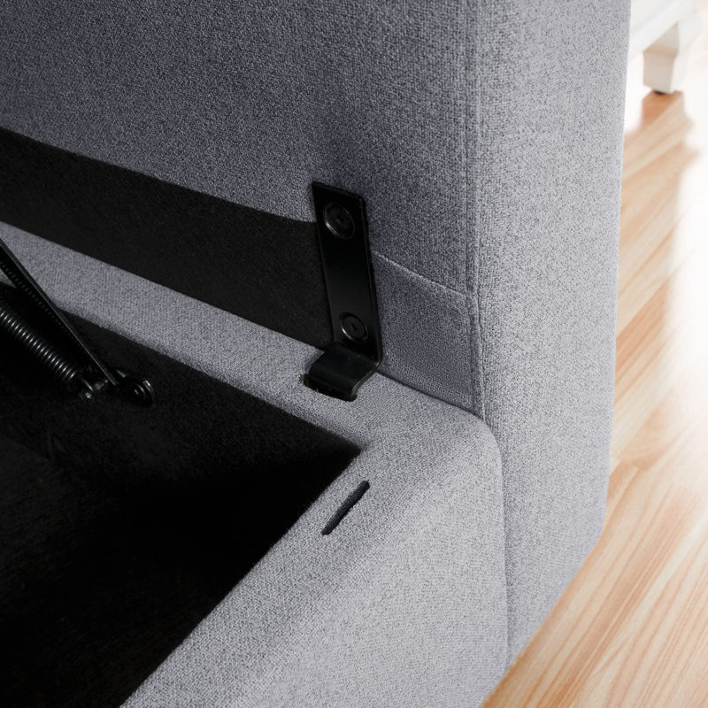 Borgar Middle Module with Storage Accent Armless Chair for Modular Sofa Customizable Sectional Sofa, Gray Linen