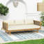 Lit de jour Claremont 3 places avec accoudoirs en rotin (coussin beige)-1768512908