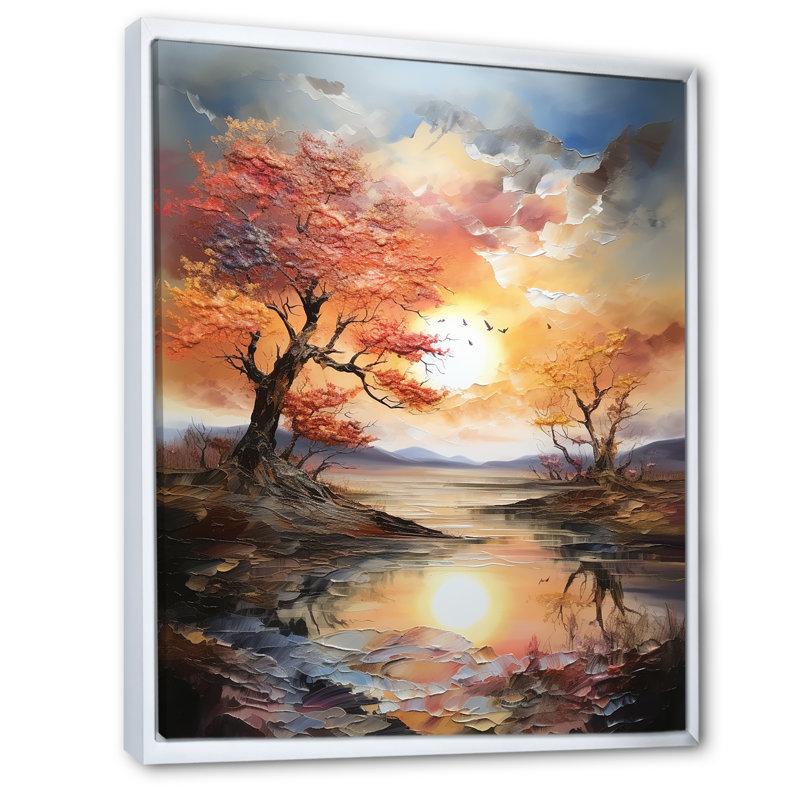 «Sunrise Charm», impression sur toile, H 20 po x l 12 po x P 1 po, Cadre flottant blanc
