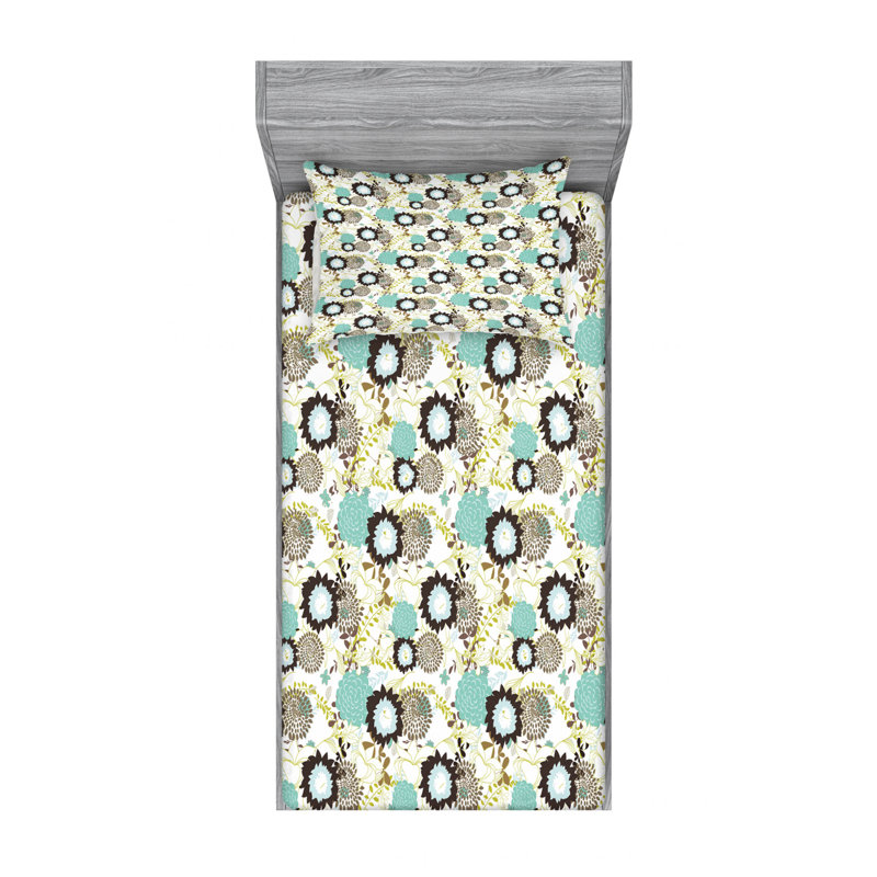 Ensemble de draps Dandelions, Ensemble de draps pour lit simple avec drap-housse
