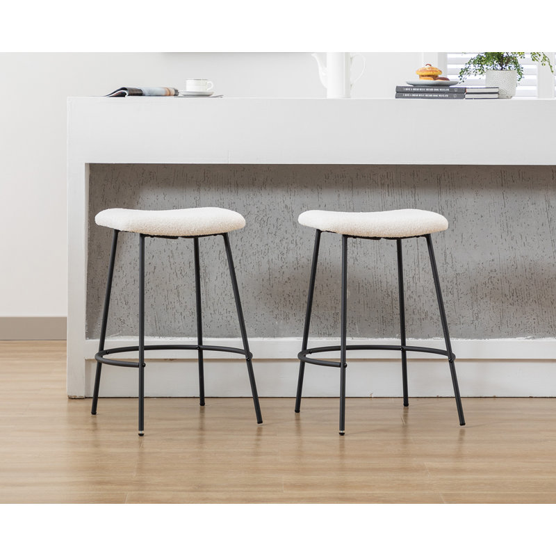 Tabouret de comptoir de 25,5 po Bothnian, Polyester blanc