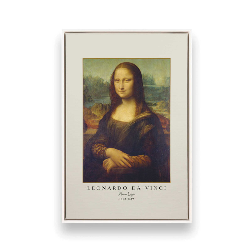 «Mona Lisa» par Leonardo Da Vinci, H 18,75 po x l 12,75 po, Blanc opaque