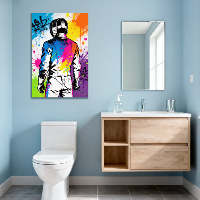 «Abstract Abstract Graffiti Fencer Back», reproduction d'art, H 24 po x l 16 po