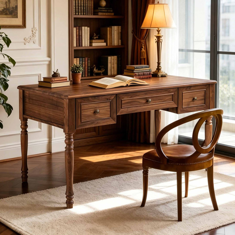 Bureau à domicile de style italien, 29.92" H x 55.12" W x 29.53" D