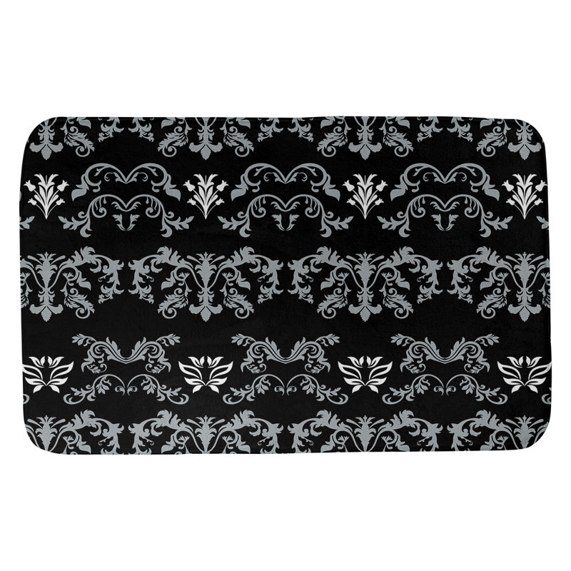 Tapis pour salle de bain Las Vegas, Argent / noir / blanc, l 21 po x L 34 po