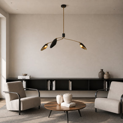 3-light Large 45-inch Width Sputnik Chandelier
