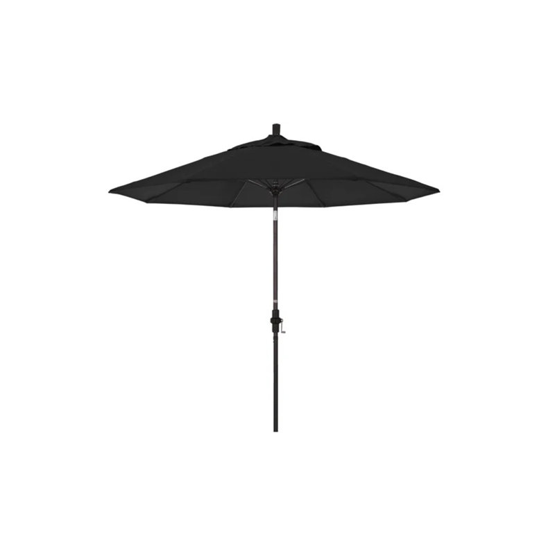 Parasol de marché Sunbrella® 9 pi Roverta, Toile Sunbrella® noir, Brun