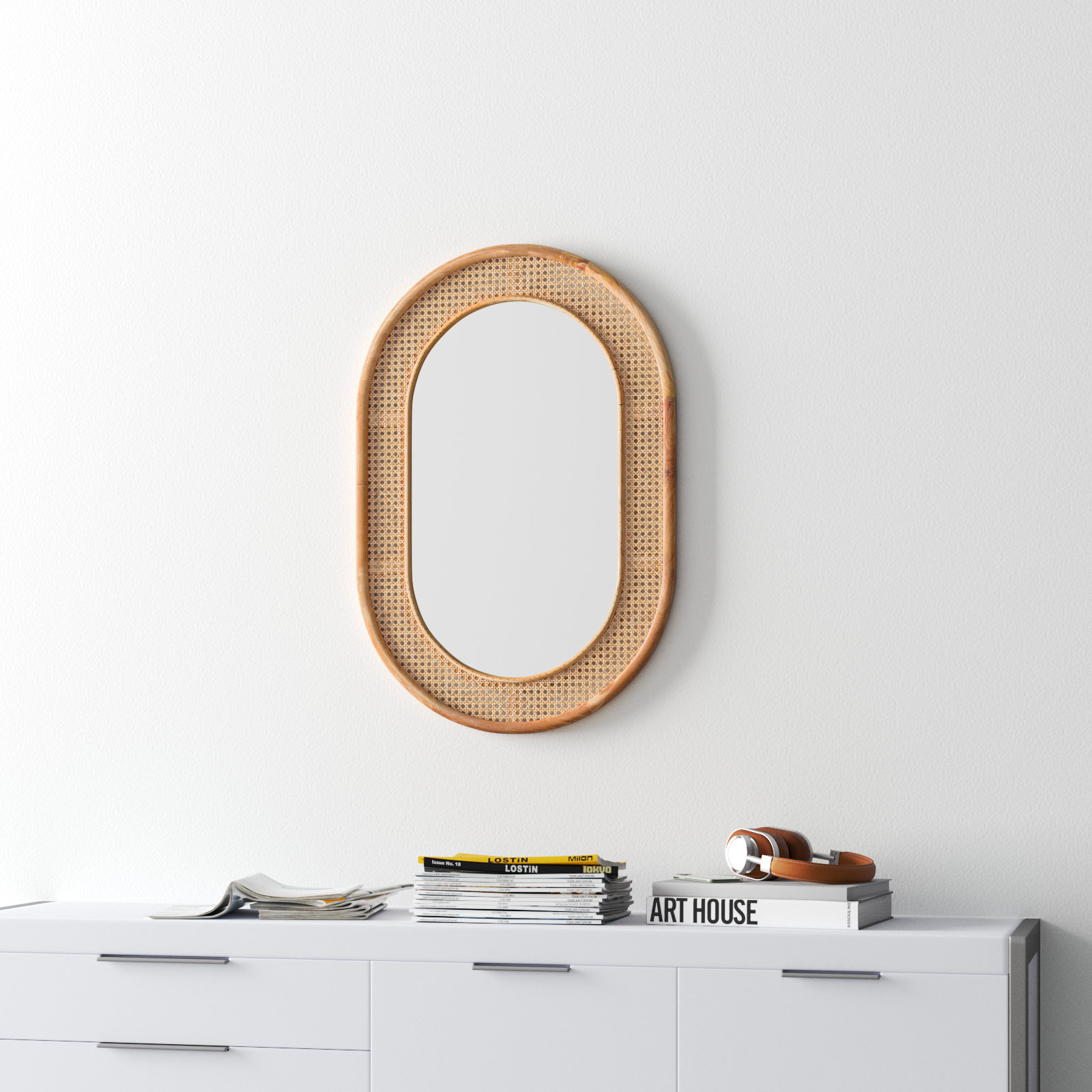 Juni 24" Accent Mirror, Brown