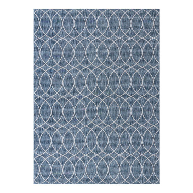 Blue Gitter Indoor/Outdoor Trellis Rug