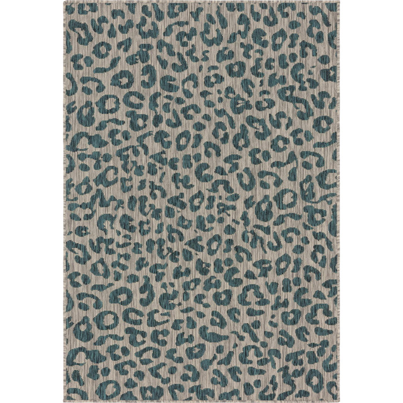 Outdoor Joyous Area Rug Grass Color, Rectangle 4' x 6'