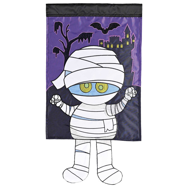 Drapeau de jardin d'Halloween en polyester double face H 24 po x l 13 po