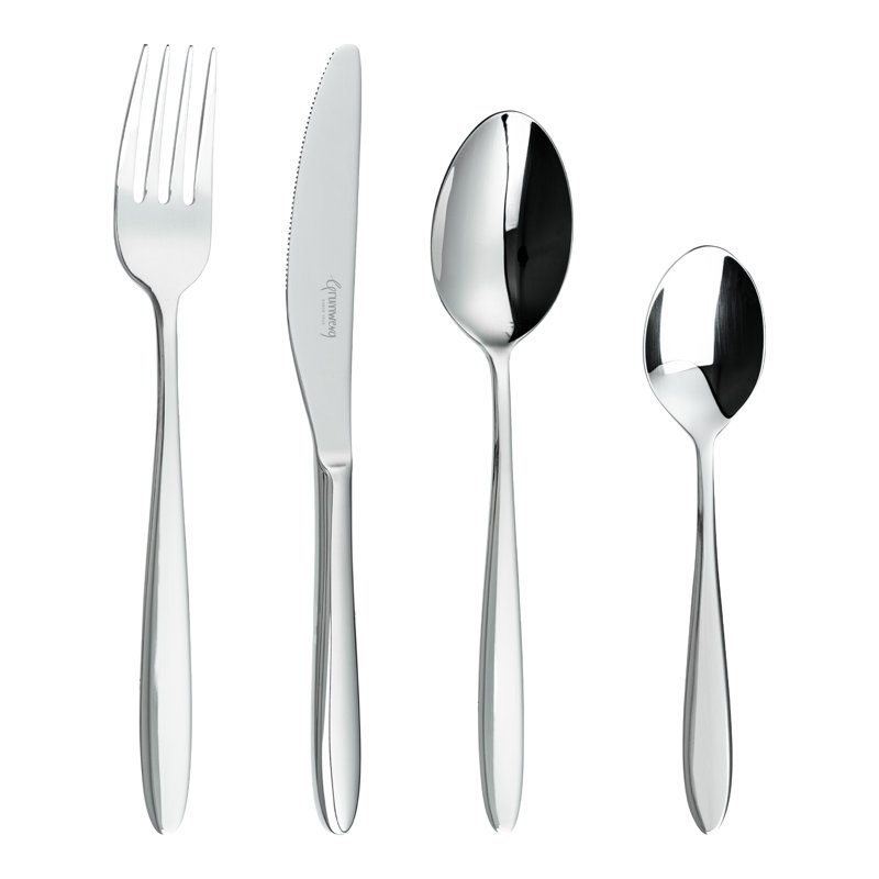 Grunwerg Cutlery 24 Piece Balmoral Pattern, 18/10 Stainless Steel Cutlery Set, Service for 6