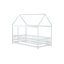 Lit en bois pour lit simple avec structure de toit, garde-corps de sécurité-276139707