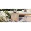 Table de patio moderne avec rangement Mgo, design durable et compact pour l'extérieur