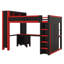 Loft Bed With Desk And Wardrobe, Headboard With Storage & Charging Station, Wood Loft Bed With Slats & Guardrail