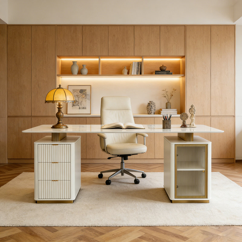 Bureau de direction de 71 po de haute qualité, bureau d'ordinateur, bureau de chef, bureau à domicile, très facile à assembler
