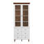 Armoire de rangement blanche en panneau de fibres à densité moyenne blanche, grands armoires de cuisine avec portes en verre et tablettes réglables, armoire de rangement autoportante pour la cuisine, le salon