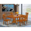 Ensemble de table de cuisine 9 pièces comprenant une table de salle à manger rectangulaire avec rallonge papillon et 8 chaises de salle à manger, 40 po x 78 po, brun selle-131643456-131643459-131643454