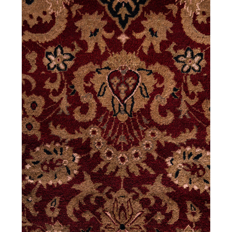 Overdyed Hand-Knotted Wool Modern-Contemporary Red Area Rug 4' 9" x 7' 6"