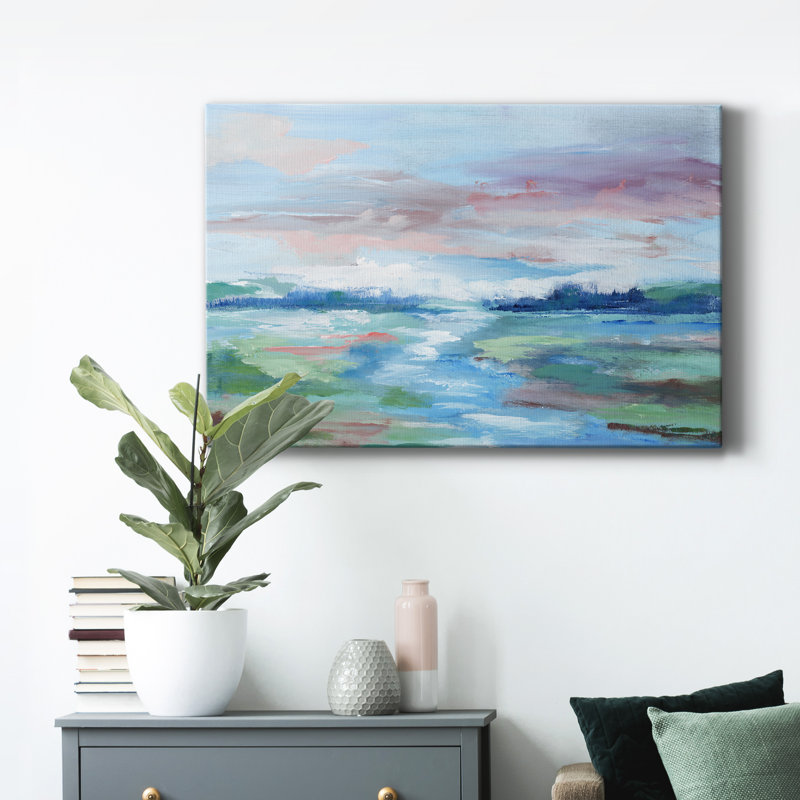 Champ de rêves - peinture sur toile tendue, H 48 po x l 32 po x P 1 po