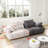 86.6" Large Two Seat In Velvet, Beige And Grey, Modern Comfort For Seats, Grey Comfortable
