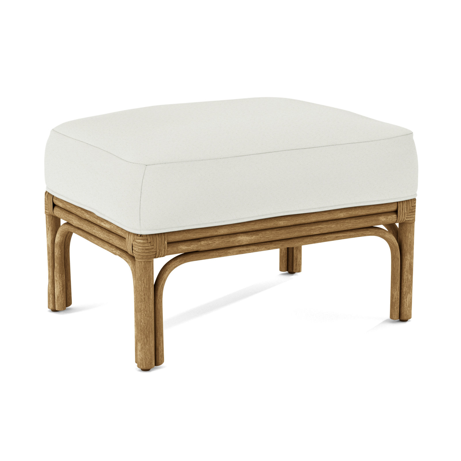 Boca Upholstered Ottoman, Honey, Basic Navy; 0317-61
