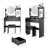 17" Round LED Mirror Vanity Table + Soft Cushion Stool Suit, Large Mirror, Touch Switch, 3 Colors, Adjustable Brightness, Large Desktop, Multi-Layer High Capacity Storage, Suitable For Small Space-1862273922
