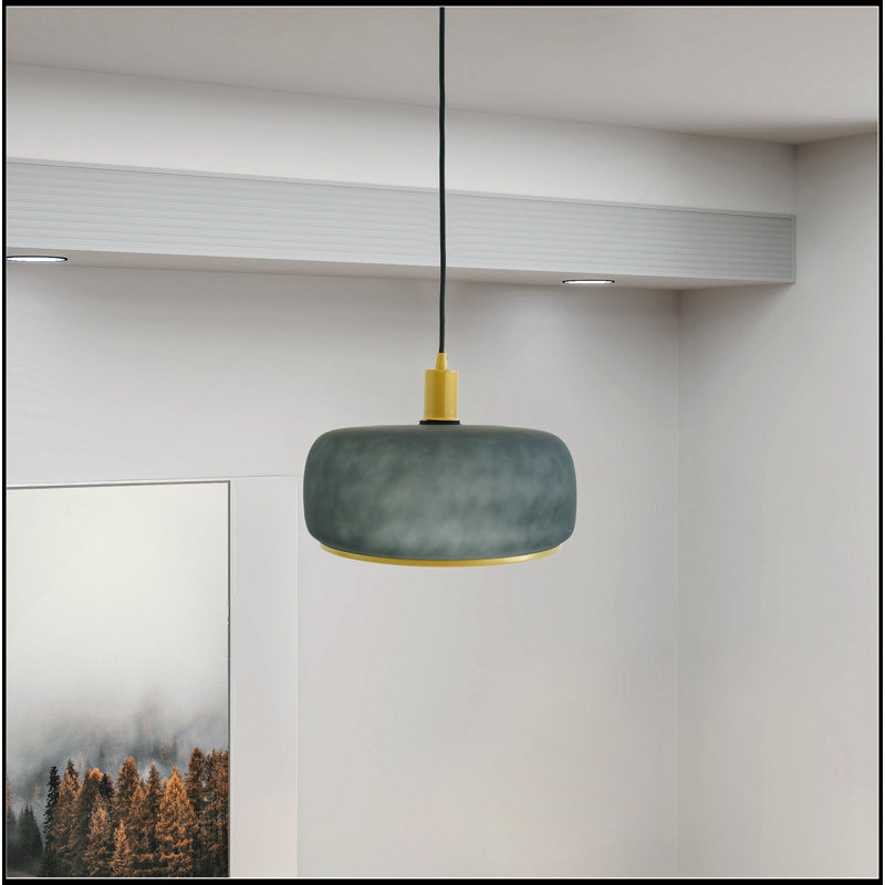 Pendant Lamp - Black Sprayed And Gold