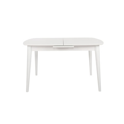 Modern Extendable Dining Table, White, 51.2 x 29.5 x 31.5 Inches | 100% MDF with Durable Plastic Legs | Extends to 63.0 Inches | Supports Up to 90.4 Lbs | Scandinavian Design, Perfect for Contemporary Dining Spaces