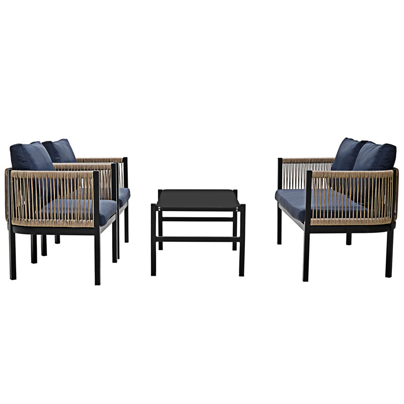Multi-person Outdoor Sofa Set, Dark Blue