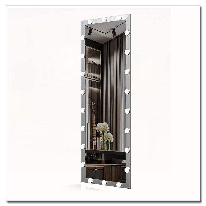 63-Inch Full Length Mirror with Lights, 3 Color Modes & Touch Control, Silver
