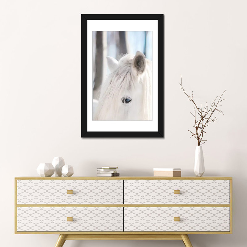 Traditional, 24" H x 16" W x 1" D, Black Framed Fine Art Paper, White