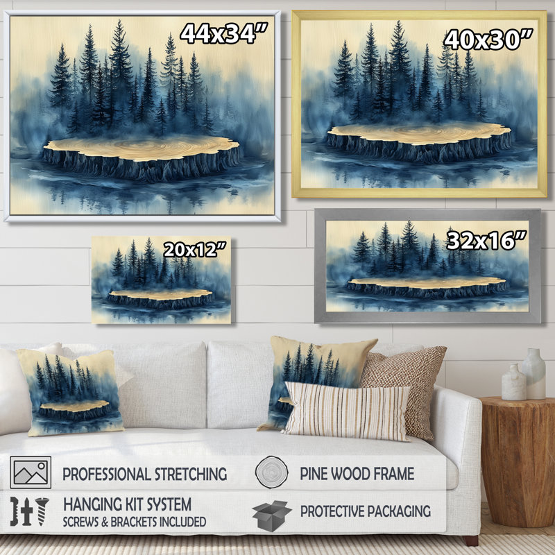 Forêt d'hiver sur bois, diapositive Harmony II - forêt, art mural, H 30 po x l 40 po, Toile tendue, Ne s’applique pas