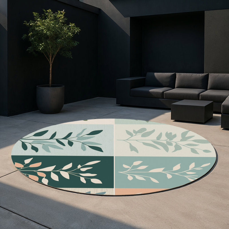 Forest Serenity Indoor And Outdoor Area Rug, Round 5'
