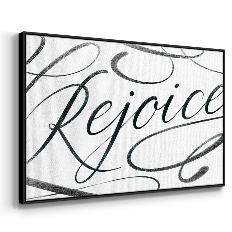 Rejoice, reproduction d'art sur toile, Cadre noir, Noir, H 25 po x l 37 po x P 1,5 po