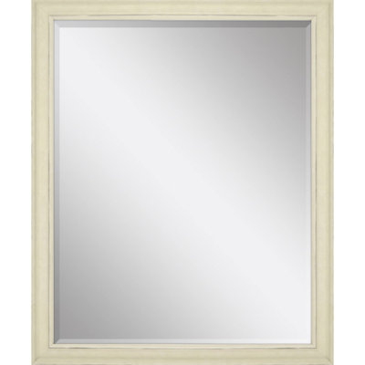 44" White Solid Wood Framed Accent Mirror