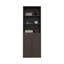 Bibliothèque 2 portes avec tablettes supérieures, noyer foncé / wengé noir-770143076