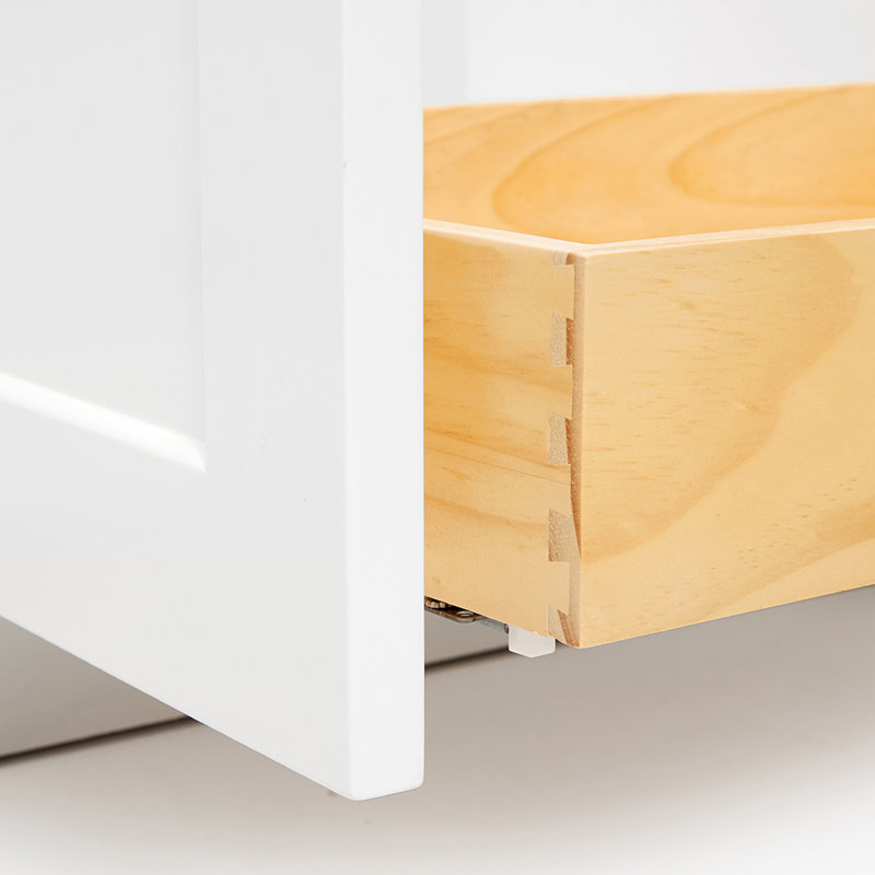 Meuble-lavabo simple en bois massif Freitas, Blanc