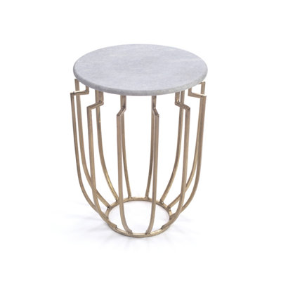 Joycelyn Marble Top End Table