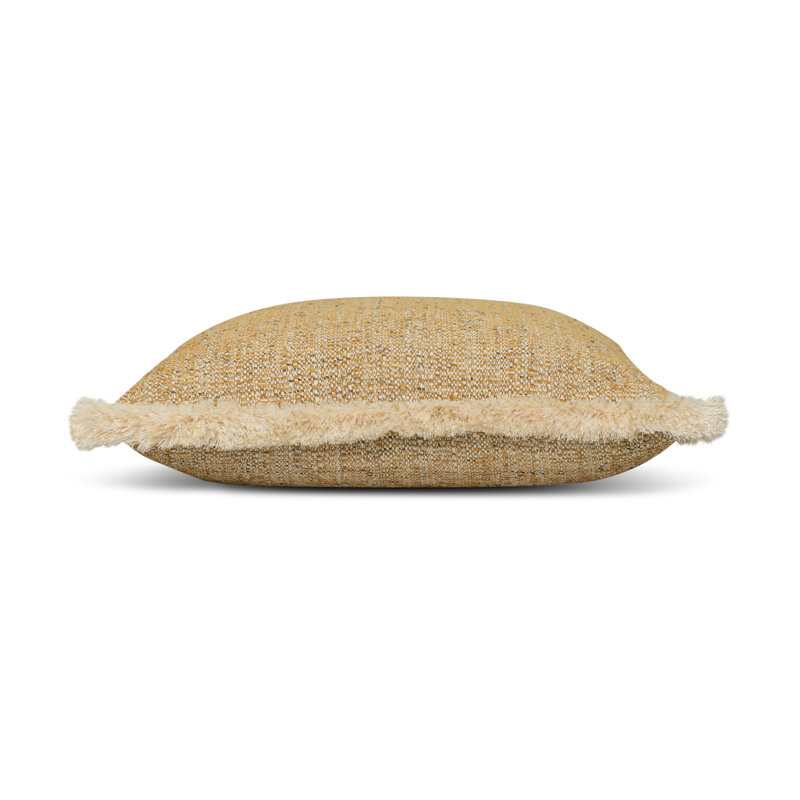 Golden Hour Fringed Square Performance Pillow Cover & Insert