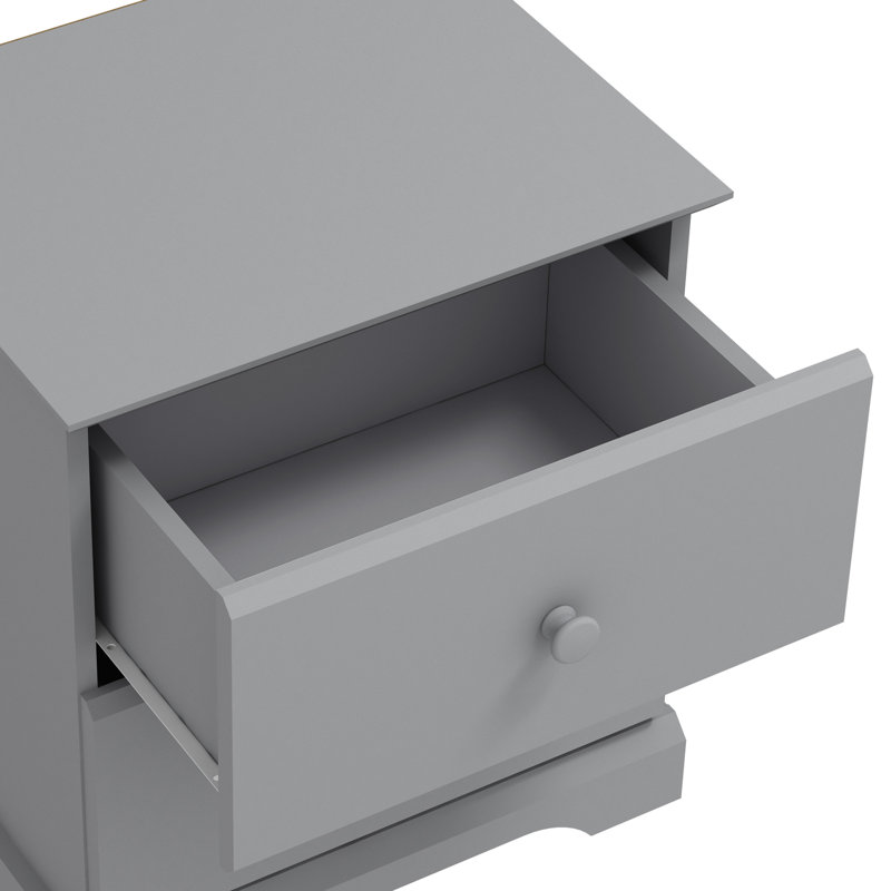 Table de chevet 2 tiroirs Ilmi, Gris