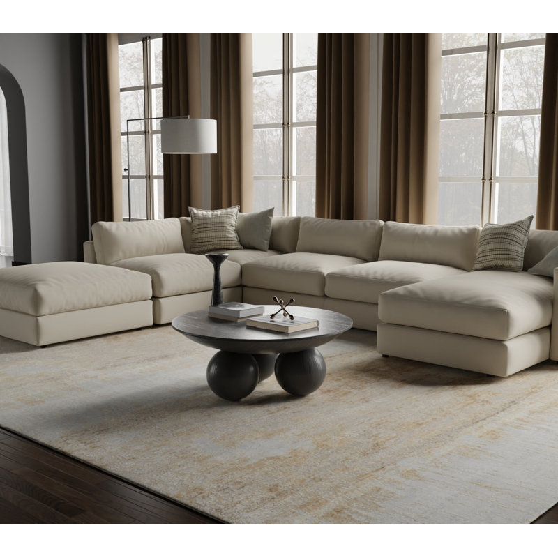 Tapis gris dégradé et dégradé Tashona, Rectangle 3' x 5'